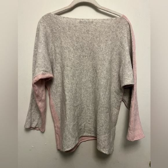 Cashmere Blend Women’s Sweater Made in Italy Two Toned Pink/Grey Size L - Picture 3 of 7